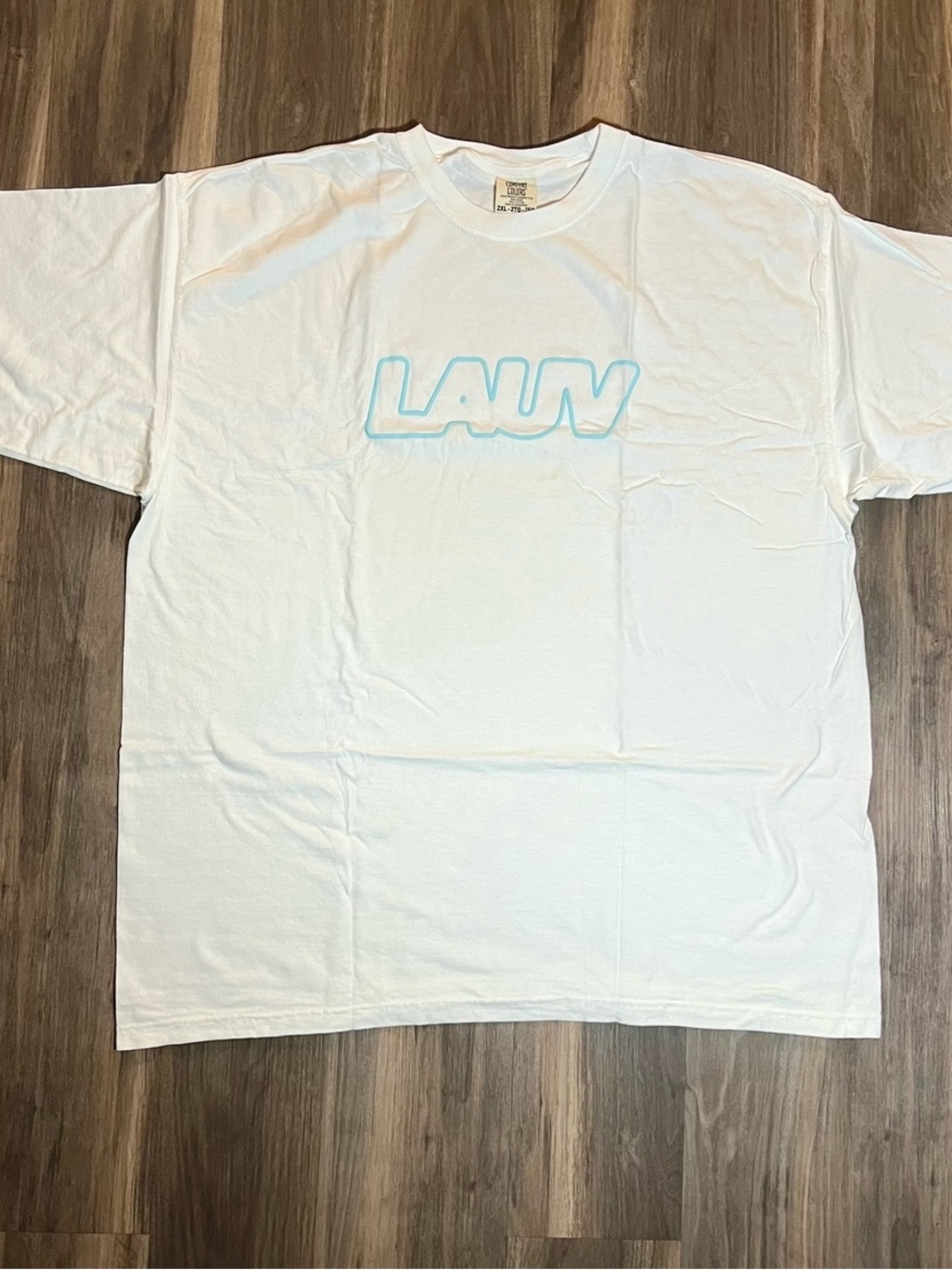 Lauv Raised Puff Print Graphic T-shirt White Size 2XL Logo